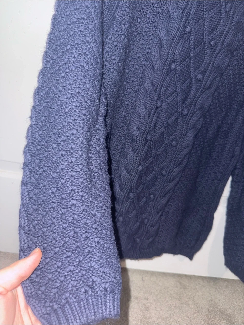 Banana Republic Heritage Chunky Cable Knit Turtleneck Sweater - Slate Blue